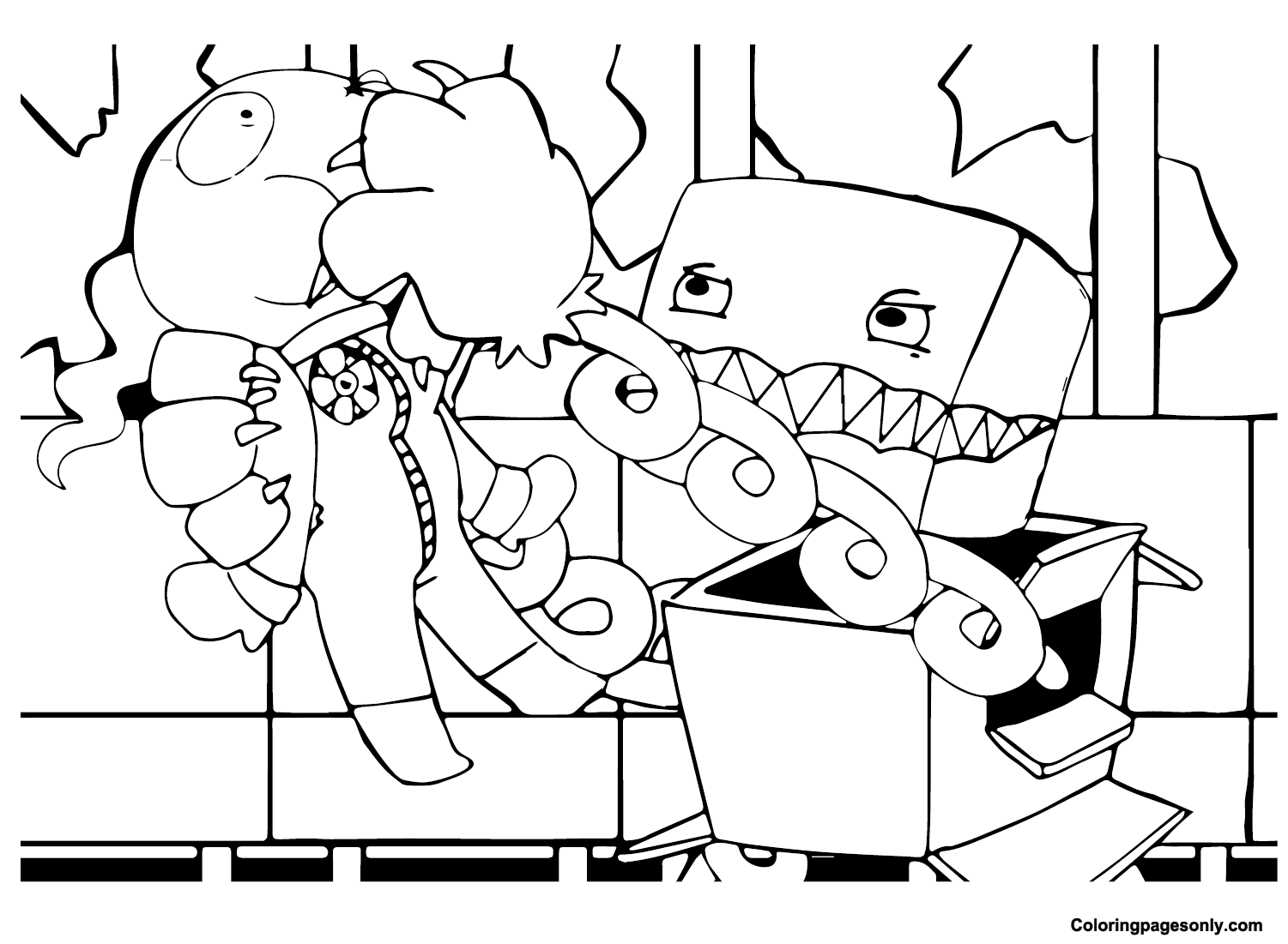 Desenhos para colorir de Boxy Boo do Project Playtime - Desenhos
